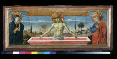 Chrystus w pobożności między Dziewicą a św. Janem, ok.1450 autorstwa Benozzo di Lese di Sandro Gozzoli