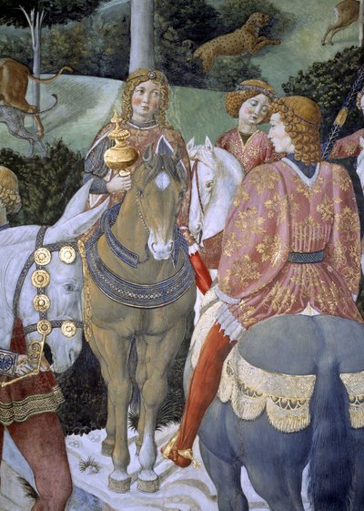Fragment cyklu Podróż Trzech Króli w kaplicy, ok. 1460 r. (fresk) autorstwa Benozzo di Lese di Sandro Gozzoli