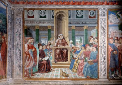 Życie św. Augustyna: nauczanie św. Augustyna w Rzymie (Fresco autorstwa Benozzo di Lese di Sandro Gozzoli