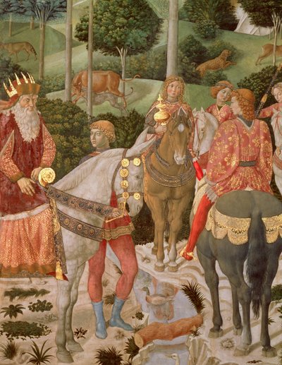Piero de Medici (1416-69) jako Caspar, fragment z Procesji Trzech Króli, c.1459-60 autorstwa Benozzo di Lese di Sandro Gozzoli