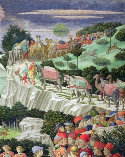 Procesja Melchiora, z Kaplicy Trzech Króli (detal z 70601) autorstwa Benozzo di Lese di Sandro Gozzoli