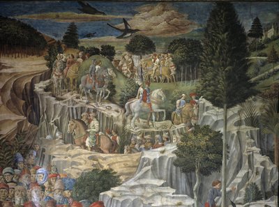 Procesja Trzech Króli z Laurentem Wspaniałym (fresk) autorstwa Benozzo di Lese di Sandro Gozzoli