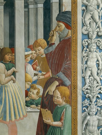 Historie św. Augustyna: Nauczyciel i uczniowie autorstwa Benozzo di Lese di Sandro Gozzoli