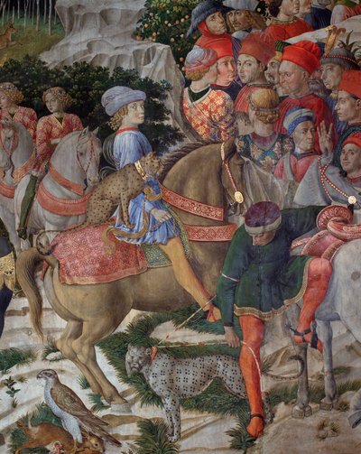 Podróż Trzech Króli orszak Trzech Króli z Jerozolimy do Betlejem nazywa po włosku „Podróż Trzech Króli” lub „Kawałka Trzech Króli” Detal autorstwa Juliena de Medici (1453-1478) (Giuliano de 