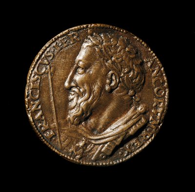 Medalion z brązu z wizerunkiem króla Franciszka I (1494-1547) wykonany przez Benvenuto Cellini (1500-1571) 1538 śr.38 cm Florencja, Bargello National Museum autorstwa Benvenuto Cellini