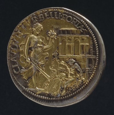 Medal przedstawiający figurę alegoryczną, 1533 (rewers z 18062) (odwrotnie patrz 119186) autorstwa Benvenuto Cellini