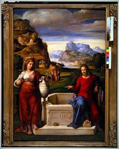 Chrystus i Kobieta Samarii (panel) autorstwa Benvenuto Tisi da Garofalo
