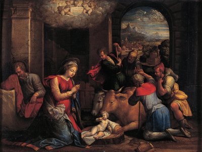 Adoracja pasterzy 1536-1537 autorstwa Benvenuto Tisi da Garofalo
