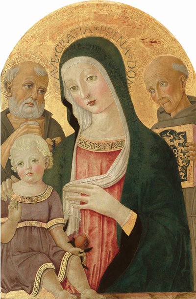 Madonna z Dzieciątkiem ze św. Hieronimem i św. 14801485. autorstwa Benvenuto di Giovanni