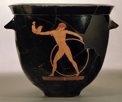 Czerwonofigurowy krater na poddaszu przedstawiający Ganimedesa, Grek, ok. 500-480 p.n.e. (ceramika) autorstwa Berlin Painter