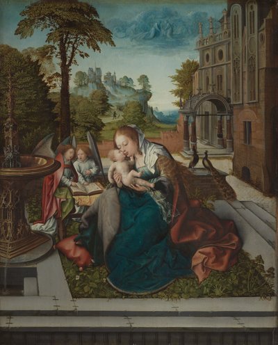 Dziewica z Dzieciątkiem z Aniołami, ca. 1518. autorstwa Bernard van Orley