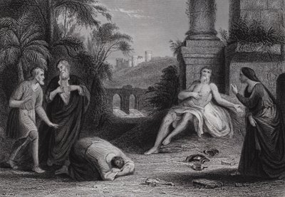 „Pan dał i Pan zabrał, niech będzie błogosławione imię Pańskie” (rycina) autorstwa Bernard (after) Picart
