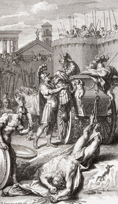 Śmierć Achillesa. (dodruk) autorstwa Bernard (after) Picart