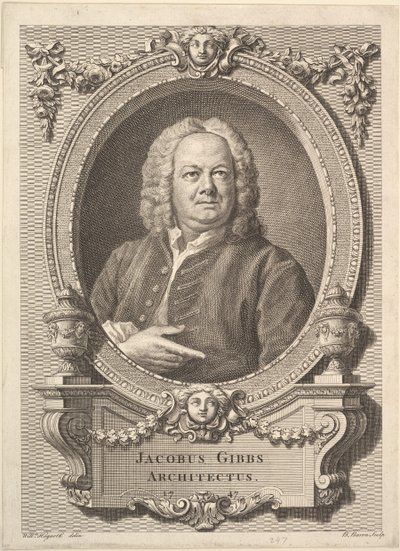 James Gibbs, architekt, 1747. autorstwa Bernard Baron