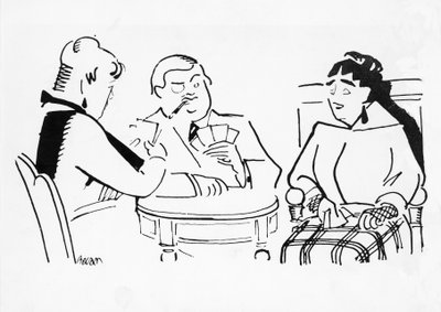 Gra karciana, ilustracja do Cheri, powieść Sidonie-Gabrielle Colette (1873-1954) autorstwa Bernard Becan