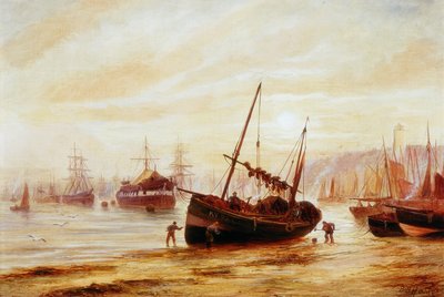 Pejzaż morski - Usta Tyne autorstwa Bernard Benedict Hemy