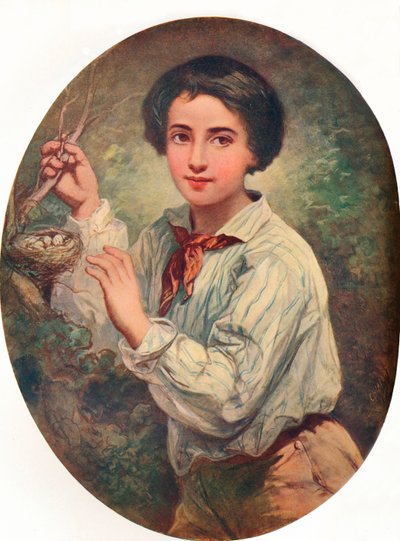 „Chłopiec z ptasim gniazdem”, 1852 autorstwa Bernard Charles Chiapory