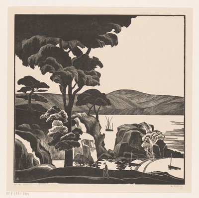 Breton Bay (oryginalny tytuł na obiekcie) autorstwa Bernard Essers (signed by artist)