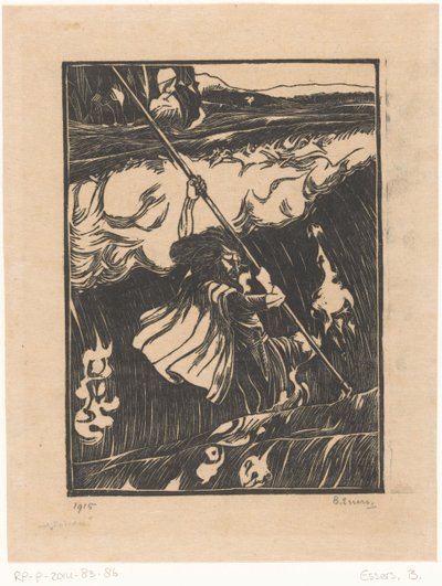 Cuchulainn walczący z falami autorstwa Bernard Essers (signed by artist)