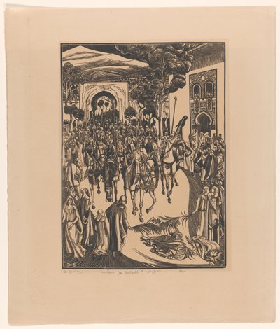 De Intocht (oryginalny tytuł na obiekcie) Saffia (oryginalny tytuł na przedmiocie) autorstwa Bernard Essers (signed by artist)