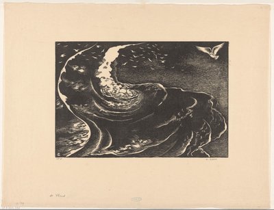 De vloed (oryginalny tytuł na obiekcie) autorstwa Bernard Essers (signed by artist)