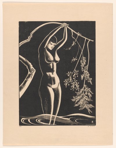 Naga kobieta z gałęzi autorstwa Bernard Essers (signed by artist)