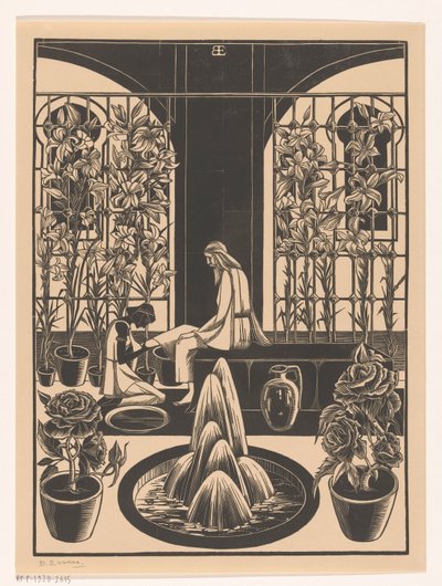 Mycie stóp autorstwa Bernard Essers (signed by artist)