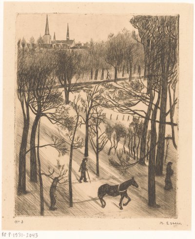 Vondelpark zimą autorstwa Bernard Essers (signed by artist)