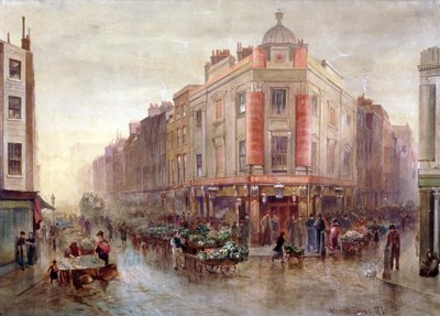 Targ w niedzielny poranek w Seven Dials, Holborn, Londyn, 1878. autorstwa Bernard Evans