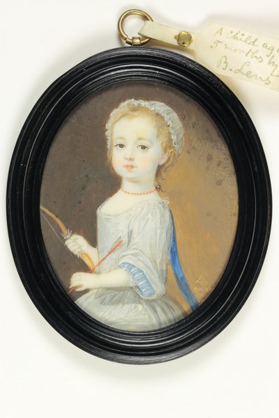 Małe dziecko urodzone 1714, ok.1716 (akwarela na kości słoniowej) autorstwa Bernard III Lens