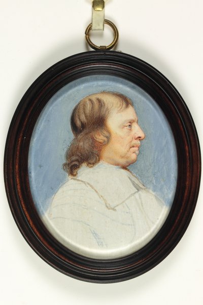 Oliver Cromwell (akwarela na kości słoniowej) autorstwa Bernard III Lens