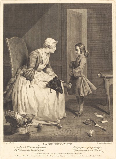 Guwernantka autorstwa Bernard Lépicié after Jean Siméon Chardin