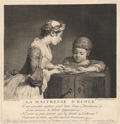 Nauczyciel w szkole autorstwa Bernard Lépicié after Jean Siméon Chardin
