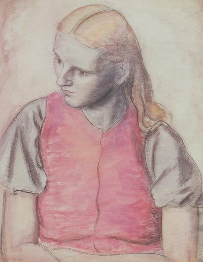 Portret żony artysty, ok. 1926 (ołówek i akwarela) autorstwa Bernard Meninsky