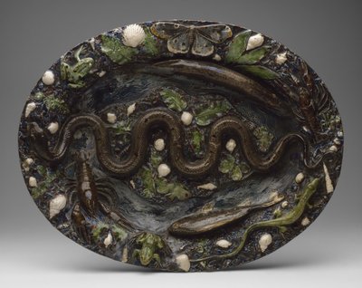 Naczynia rustykalne: Naczynie z ornamentami zwierzęcymi i roślinnymi, II poł. XVI w autorstwa Bernard Palissy