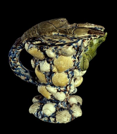 Rustykalny akwamaryn z ceramicznym zdobieniem muszli. Realizacja Bernard Palissy (1510-1589) 1565 Paryż, Musee du Louvre autorstwa Bernard Palissy