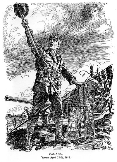 Kanada, Ypres, 23-24 kwietnia 1915, 1920 autorstwa Bernard Partridge