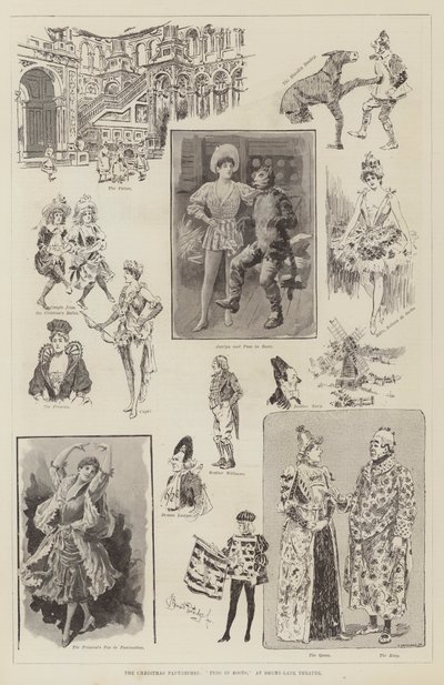 Pantomimy bożonarodzeniowe, Kot w butach, w teatrze Drury-Lane autorstwa Bernard Partridge