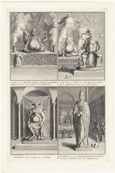 Czterech chińskich bogów, 1728 autorstwa Bernard Picart