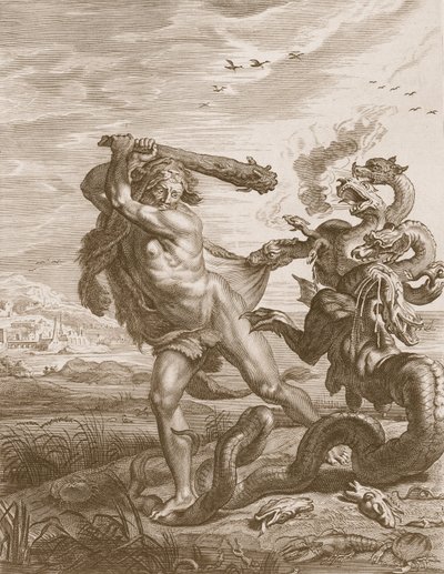 Herkules walczy z Hydrą Lerniańską, 1731 autorstwa Bernard Picart