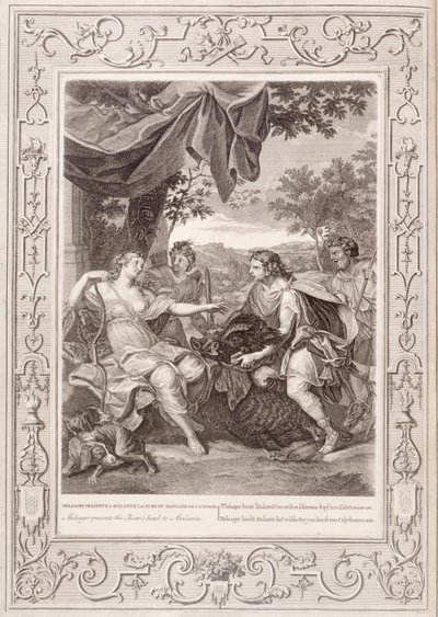 Meleager wręcza Atalancie głowę dzika, 1731 r. autorstwa Bernard Picart