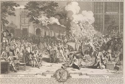 Pomnik upamiętniający szaleństwo roku 1720 Monument consacré a la posterité i memoire de la foil incroyable de la XX. Anny z XVIII. siecle / Ku wiecznej pamięci szaleństwa XX. rok XVIII. wiek (tytuł na obiekcie) tak autorstwa Bernard Picart