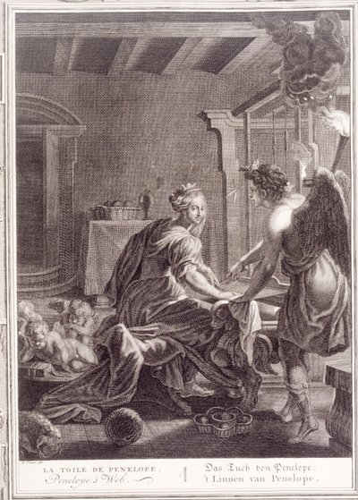 Penelopa w swoim krośnie, 1731 autorstwa Bernard Picart