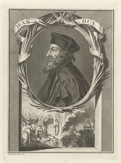 Portret Jana Husa, 1712 autorstwa Bernard Picart