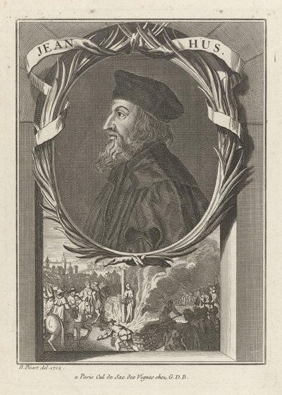 Portret Jana Husa, ok. 1720 autorstwa Bernard Picart