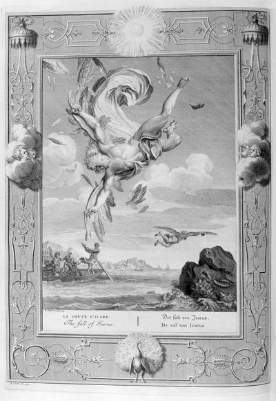 Upadek Ikara, 1733 autorstwa Bernard Picart