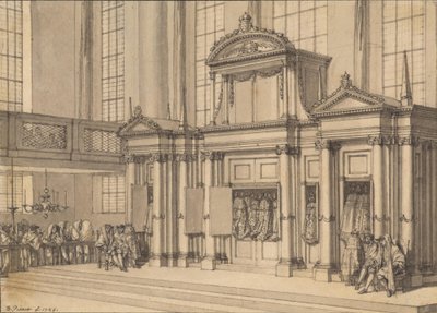Radość Prawa w portugalskiej synagodze w Amsterdamie autorstwa Bernard Picart