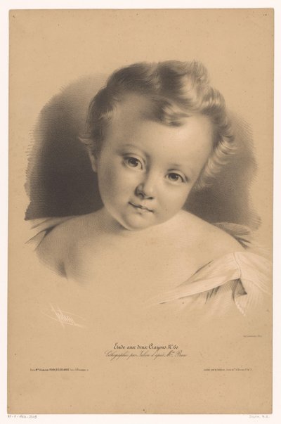 Portret malucha Studia w dwóch rodzajach kredy (tytuł serii) Kredki Etude aux deux (tytuł serii na obiekcie) autorstwa Bernard Romain Julien