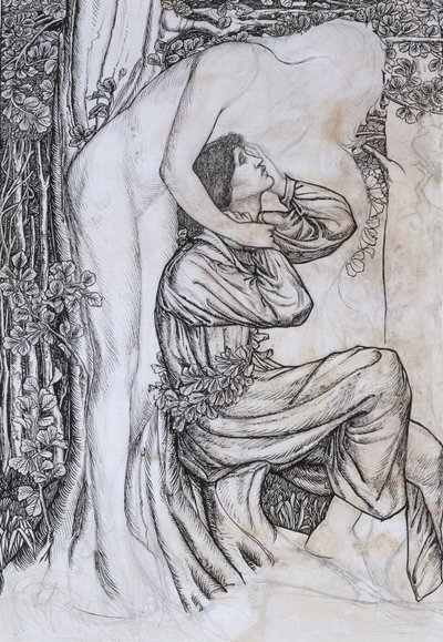 Phyllis i Demophoon, ilustracja do "Phantastes autorstwa Bernard Sleigh