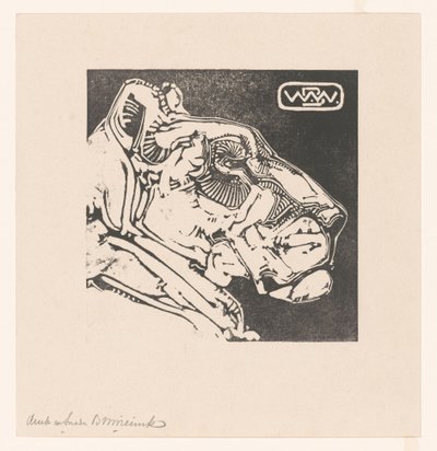 Głowa lwicy Lwica (tytuł oryginalny) autorstwa Bernard Willem Wierink (signed by artist)